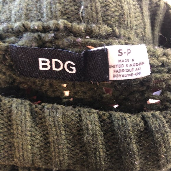 BDG Dark Green Cropped Sweater - Picture 3 of 3